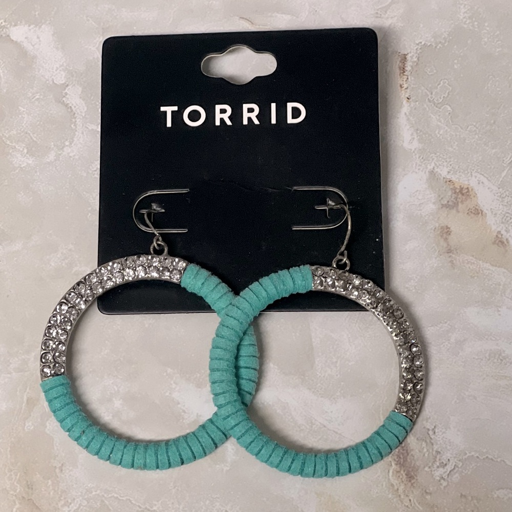 Turquoise hoop earrings